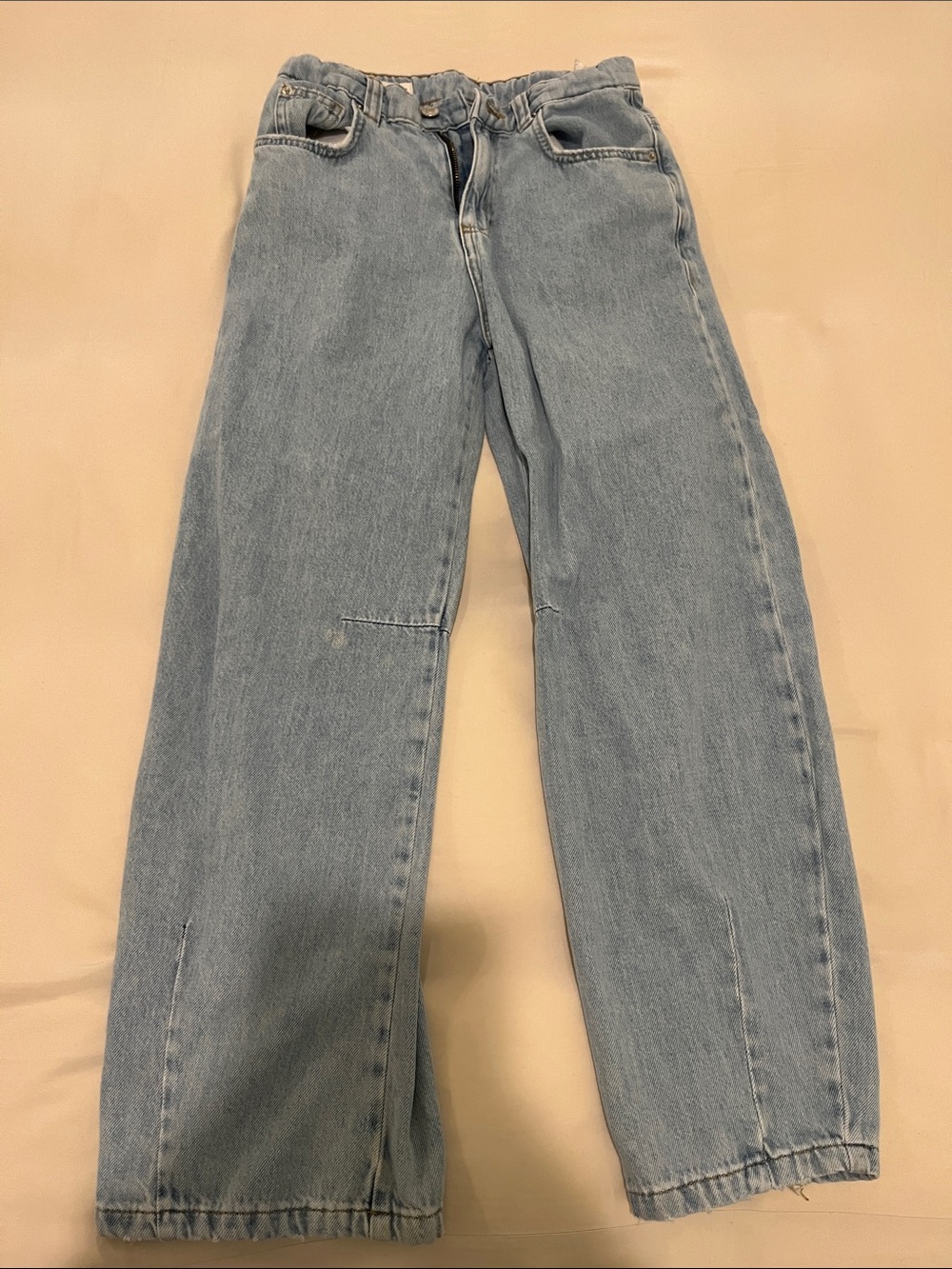 Zara Light Blue kids High-Waist Straight-Leg Jeans size 11-12 years old